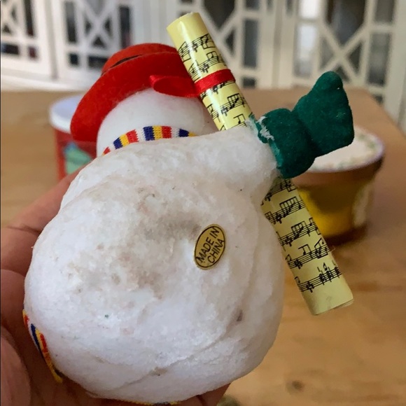 Snowman ⛄️ vintage flocked Christmas tree ornament decoration vintage - Picture 16 of 16